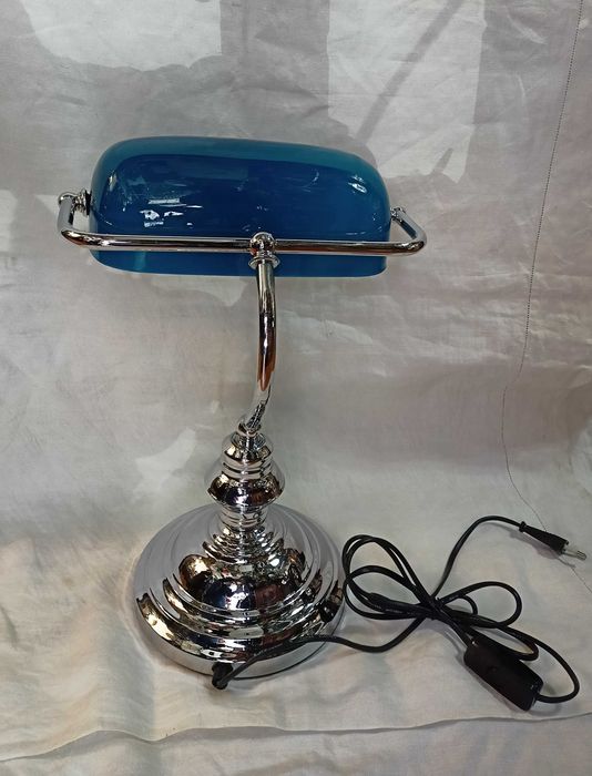 Candeeiro Banqueiro Vidro Azul
