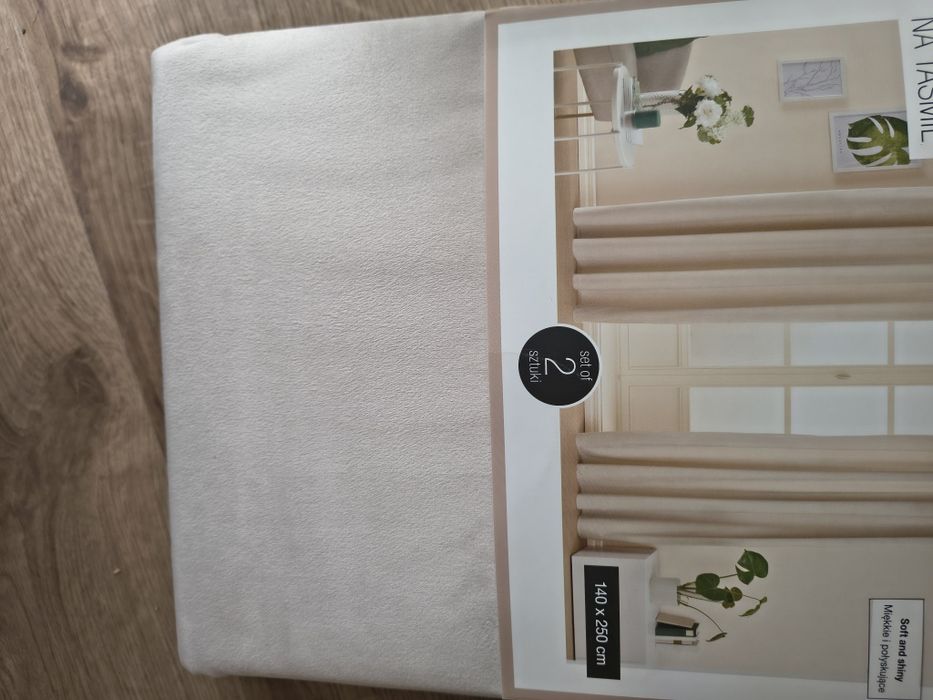 Zasłony welurowe beżowe i szare