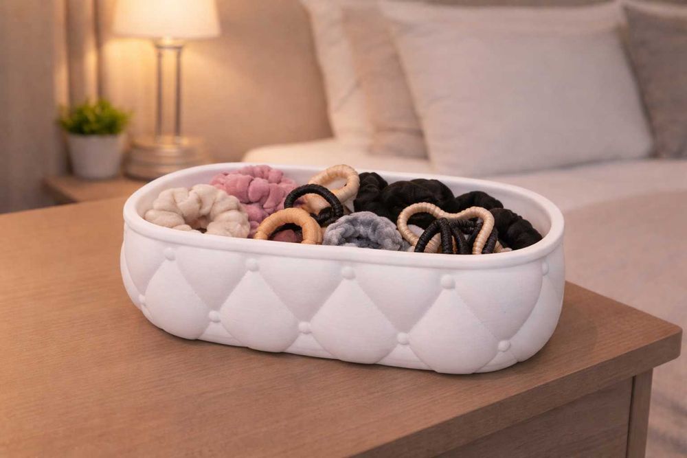 Stylowy pojemnik dekoracyjny organizer na biżuterię, spinki, gumki,