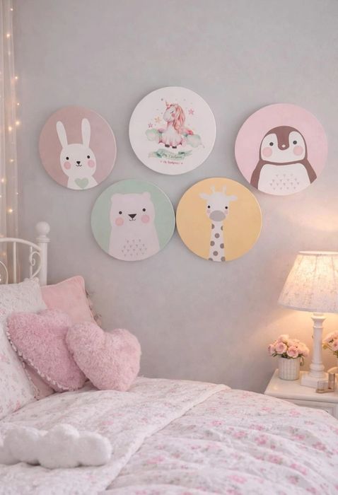 Lote de 5 quadros para quarto de bebé  / criança