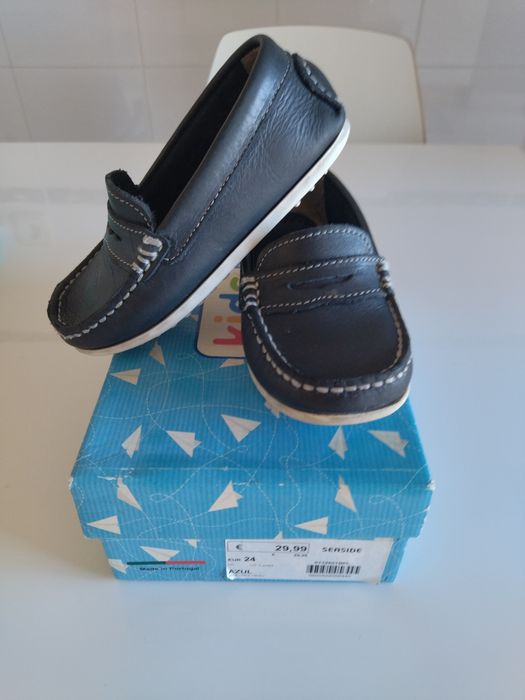 Blue Leather Shoes Size 24