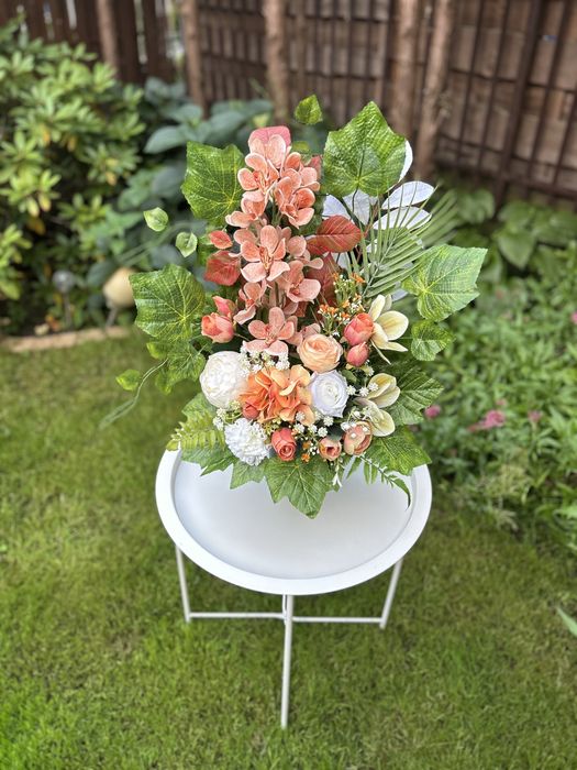 Bukiet Premium sztuczne kwiaty na grób cmentarz jesień