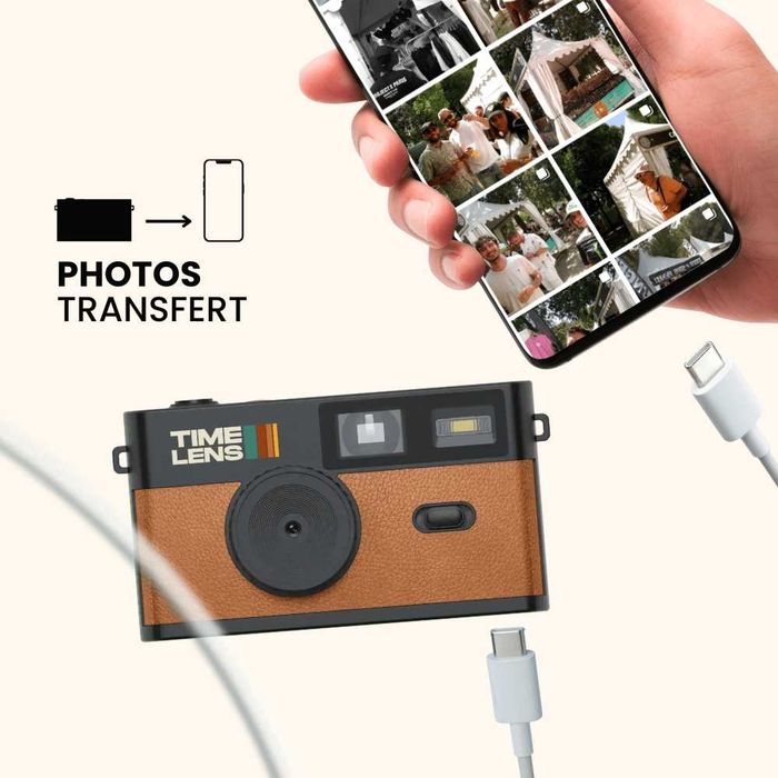 Máquina Digital Retro TimeLens – Estilo Rolo (Como Nova)
