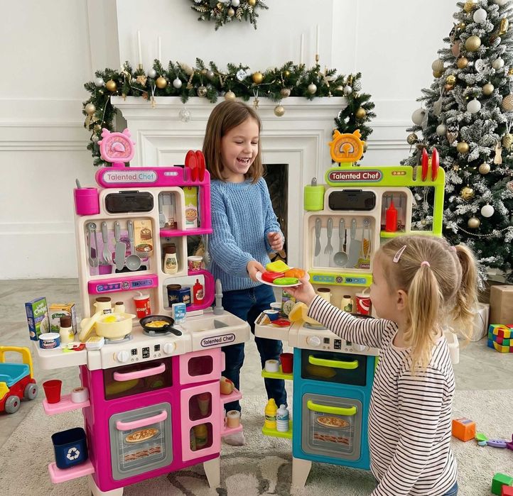 Дитяча кухня робоча плита є вода / холодильник / витяжка / звуки / пар