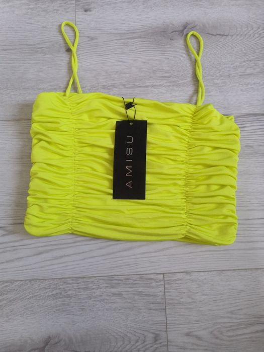 Amisu nowa elastyczna krótka bluzka crop top.