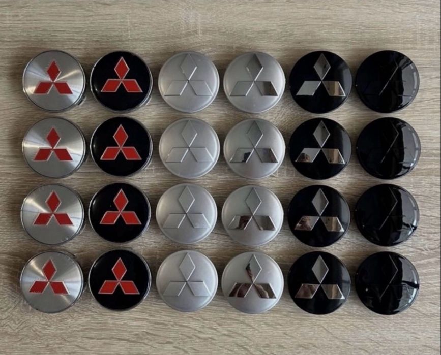 Conjunto 4 Centros Tampas Jantes Mitsubishi 56mm 60mm 65mm 68mm 75mm 81mm