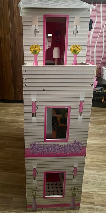 Будинок Барбі, дом, домик з ліфтом триповерховий kidkraft деревʼяний