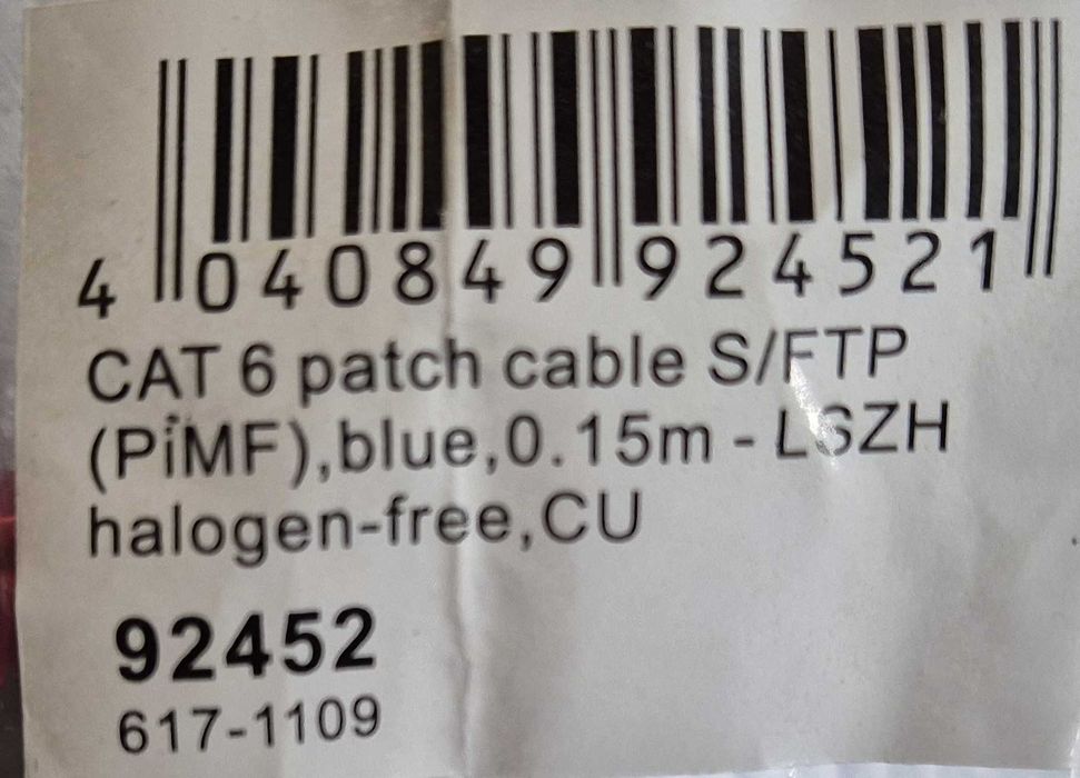 Cabo Ethernet cat.6 0,15 metros Goobay azul NOVO