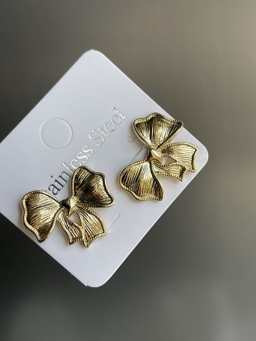 Kolczyki kokardki stal nierdzewna