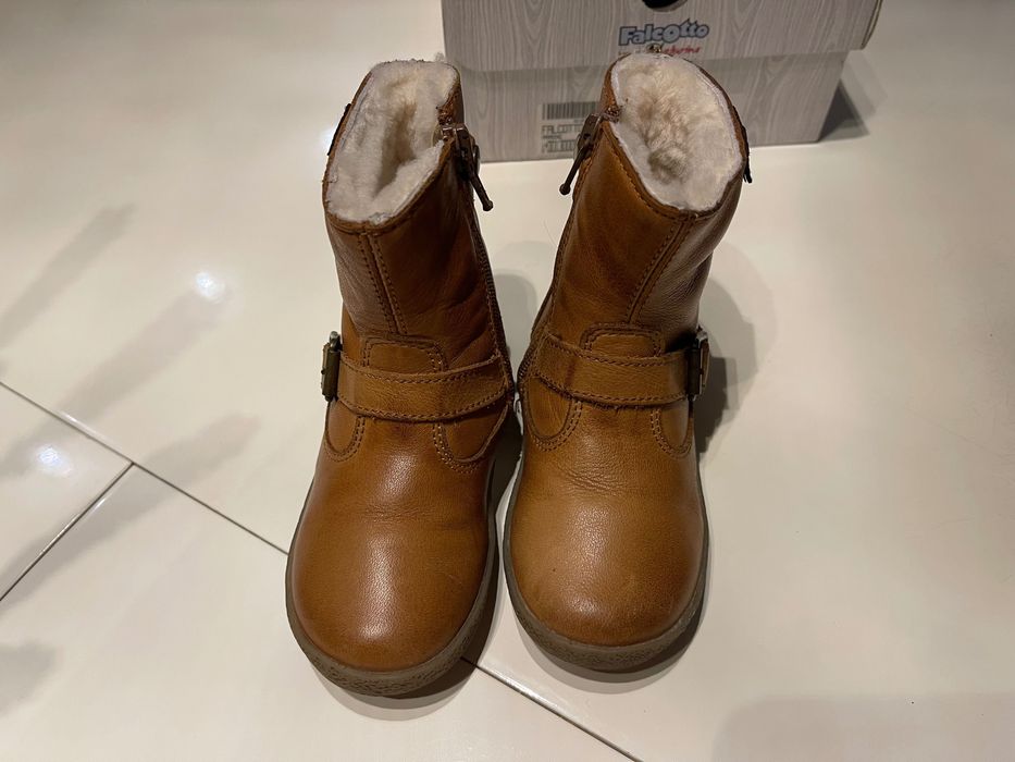 Сапоги чоботи з натуральної шкіри з натуральним хутром Naturino 24 роз