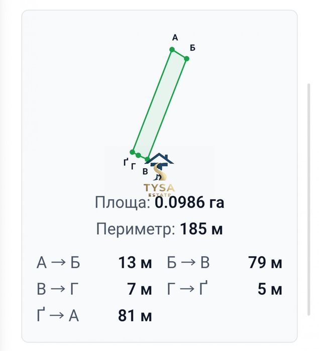 Земельна ділянка для будівництва м.Тячів