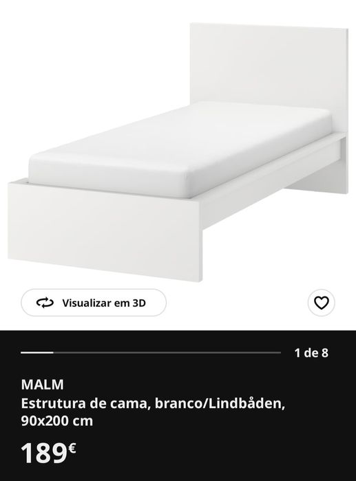 Cama com colchão novo 90x200