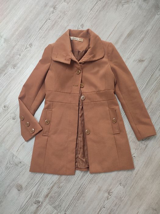 Stradivarius M 38 płaszcz damski jesienny przejściowy elegancki talia