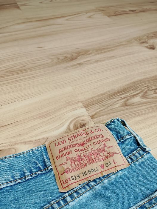 Niebieskie Męskie Spodnie Jeansowe Dżinsowe Z Przetarciami  Levi's 519