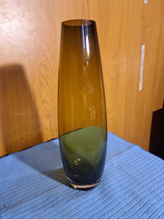 Ваза, цветное,  оливковое, стекло, Муранское, старая винтажная, декор