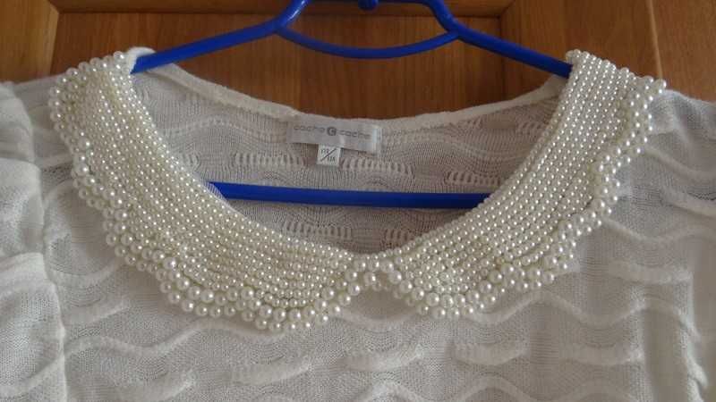 Sweter z kołnierzykiem z pereł Cache Cache r. M