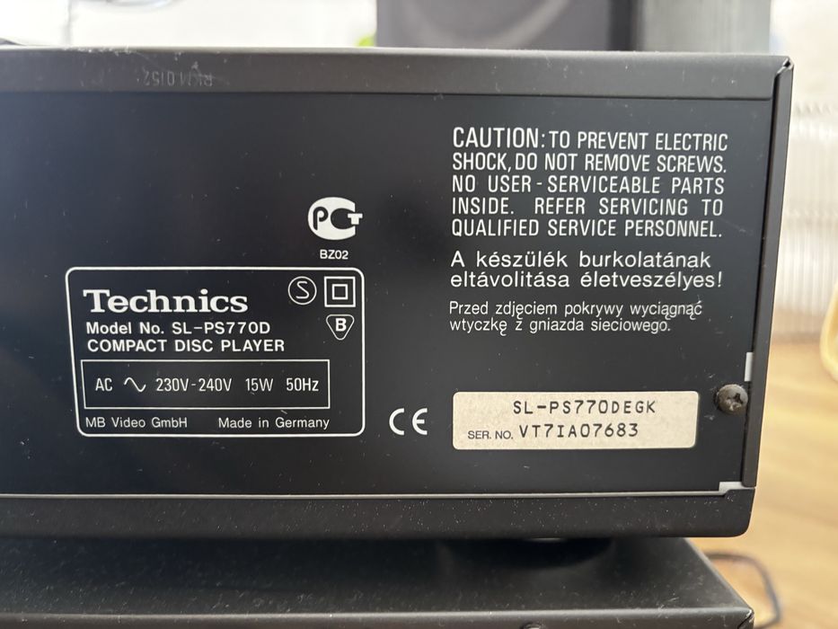 Wieża Technics (SL-PS770D + SA-EX510) + głośniki Jamo Studio 180