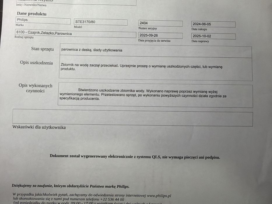 Parownica do ubrań Philips STE3170/80