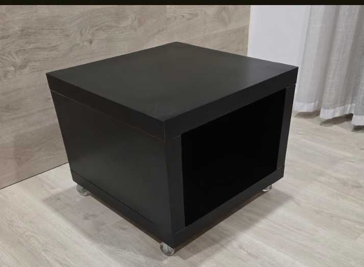 Cubo madeira preto com rodas
