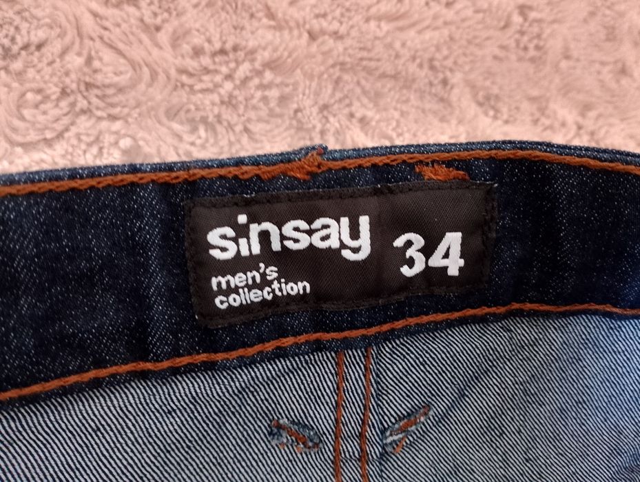 Spodnie jeansy Sinsay 34 Nowe ciemny jeans męskie chlopiec