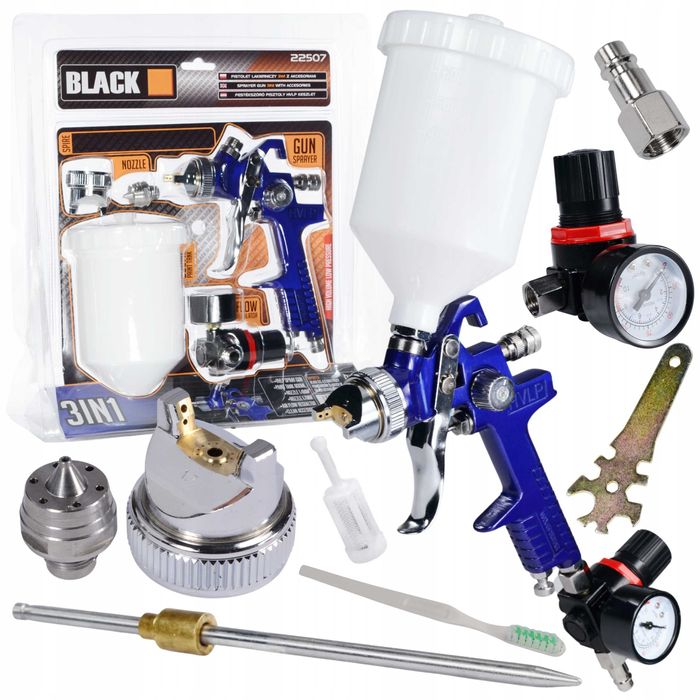 Pistolet lakierniczy do malowania- 2-dysze , 600ml, 1-4-mm, 1-7-mm