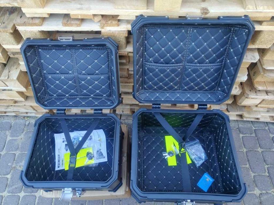 ALUMINIOWY kufer motocyklowy centralny CZARNY 45L / 55L / 65L+ PŁYTA