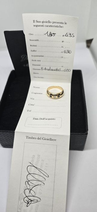 Каблучка з сапфірами і діамантом. Кольцо с сапфирами и бриллиантом..