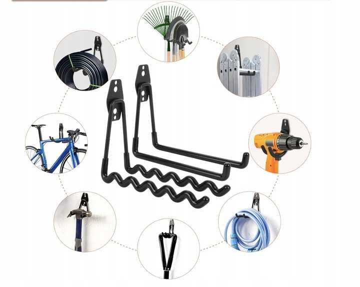 Zestaw 12 Sztuk Wieszaków Narzędziowych Uchwyt Hak Do Garażu Na Ścianę