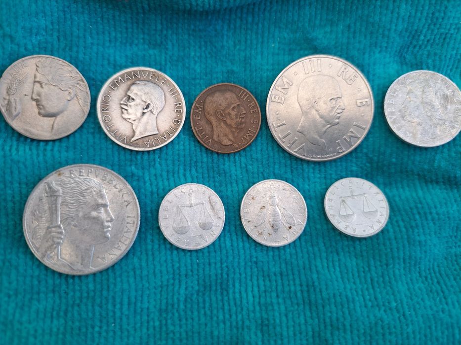 Lote de moedas Itália 1921 a 1955
