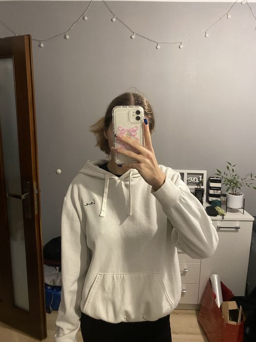 Biala bluza z kapturem H&M r. S