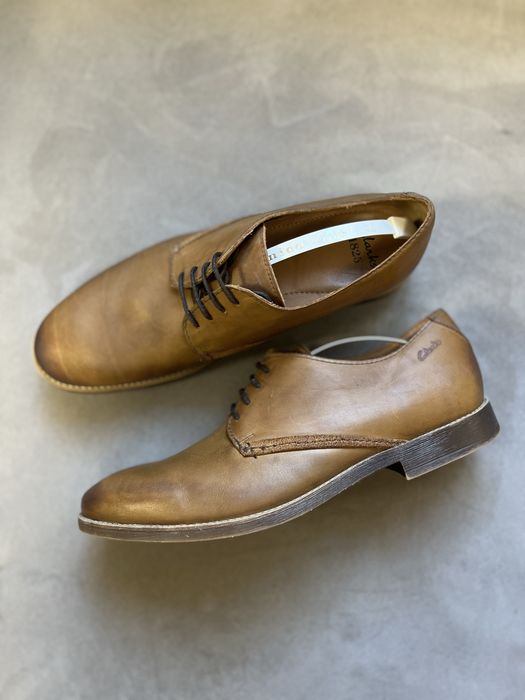 Дербі clark’s шкіряні коричневі туфлі кларкс novato plain clark’s