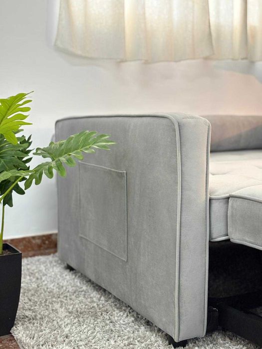 oferta sofa cama cinza novo envio gratis