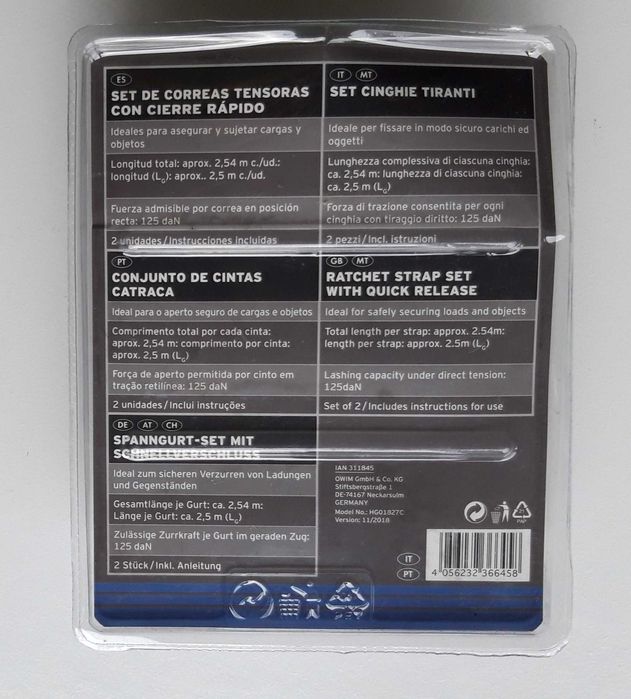 Conjunto de 2 cintas catraca - Artigo NOVO.