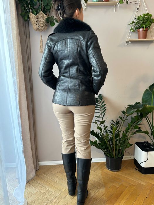 krótki kożuszek damski naturalny