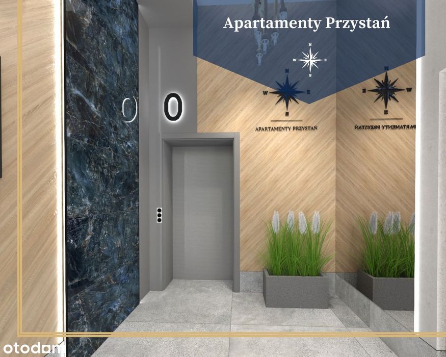 Apartamenty Przystań Olecko, 58 m², Sypialnia, Salon, Garderoba, Taras
