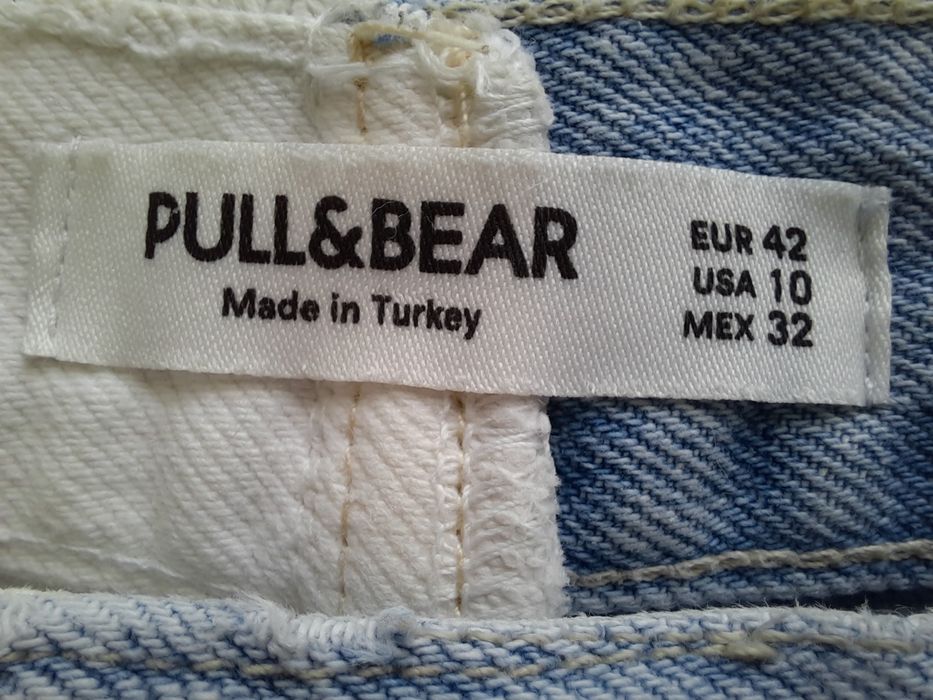 Джинси у стилі печворк, PULL&BEAR біло-блакитні