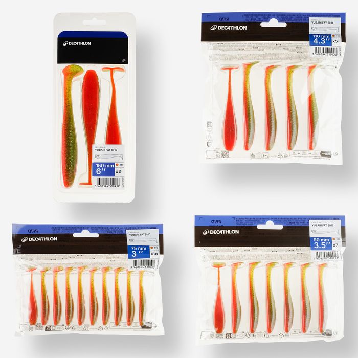 Amostra Flexível de Pesca YUBARI FATSHAD com Atrativo Laranja