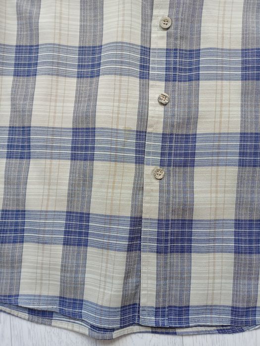 Koszula męska granatowo beżowa