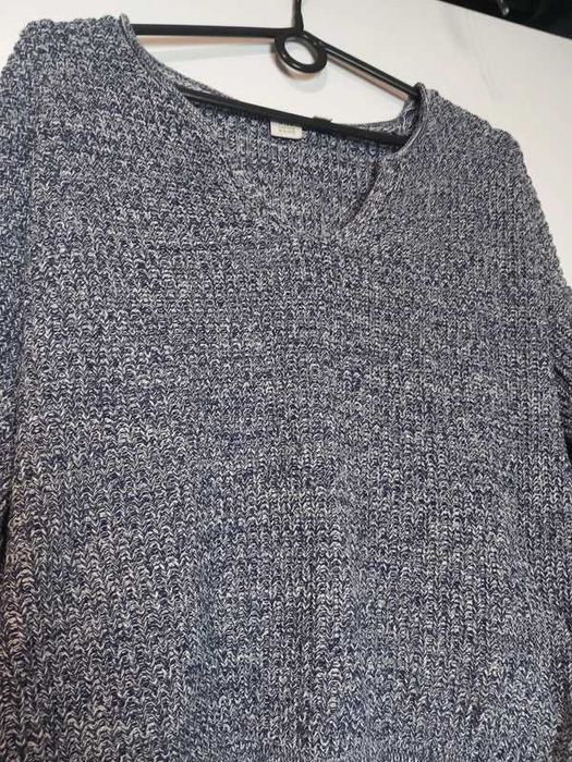 niebieski sweter granatowy bawełna