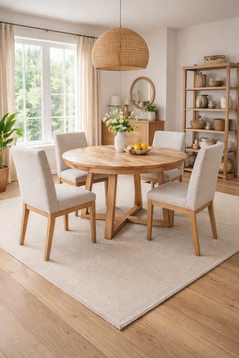 Stół Dębowy Okrągły LOFT - 100% Lite Drewno Różne Wymiary Rozkładany