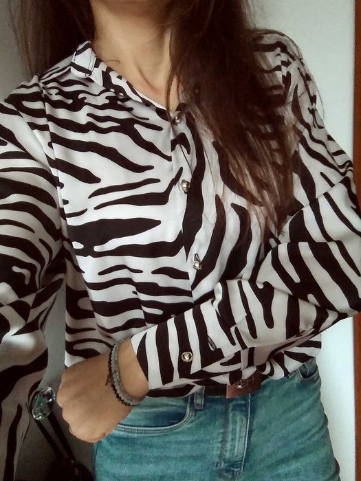 Elegancka modna koszula Sempre zebra L 40
