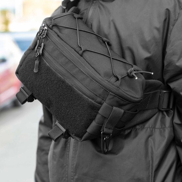 Тактична бананка нагрудна сумка TAC BIG Black поясна сумка з MOLLE