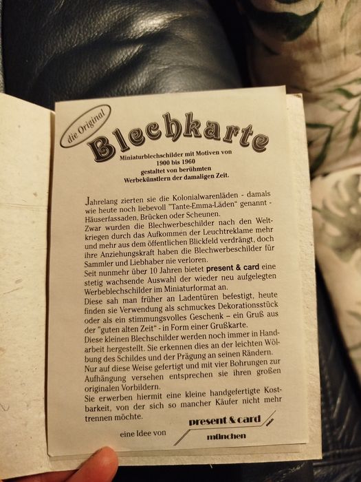 Винтажная металлическая открытка, реклама Persil 1900 годов, Германия