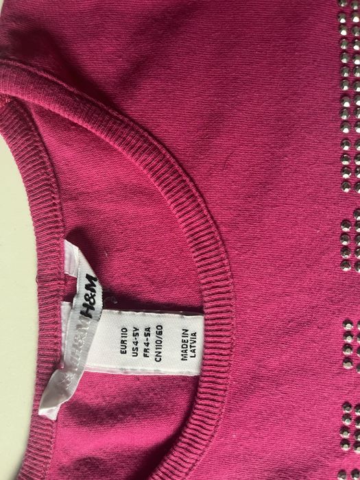 Bluzka dziewczeca  rozowa H&M 110 cm