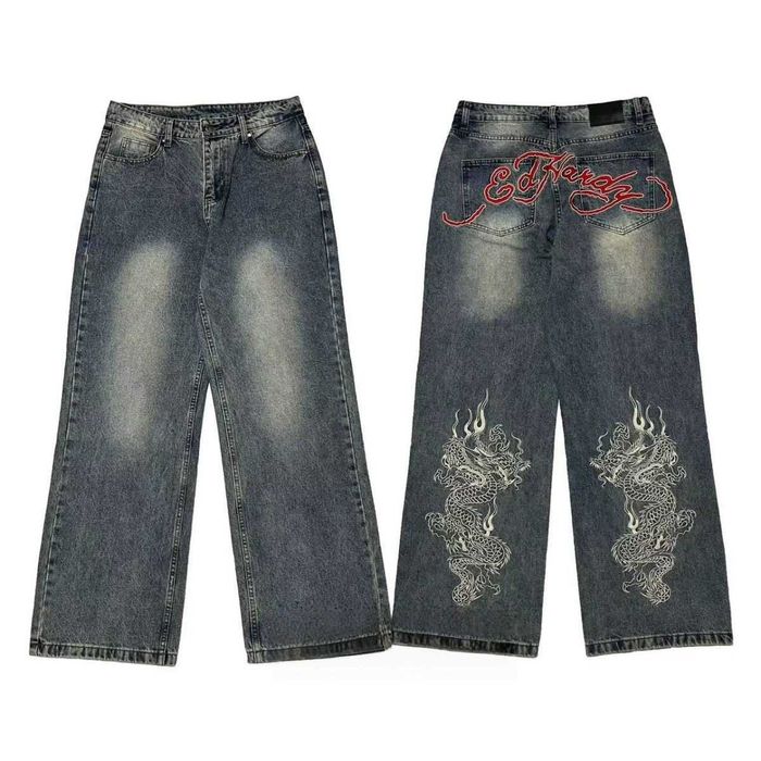 Джинси ED HARDY JEANS rap штани pants baggy y2k sk8 ед харді