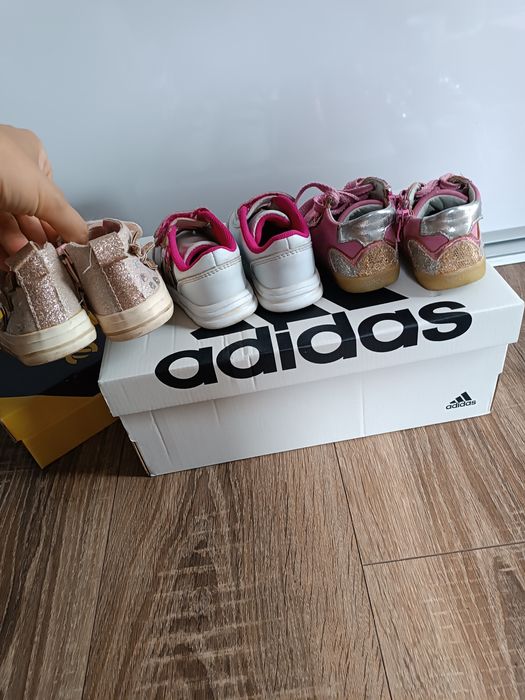 3 pary butów sneakersy botki trampki dla dziewczynki 20 21