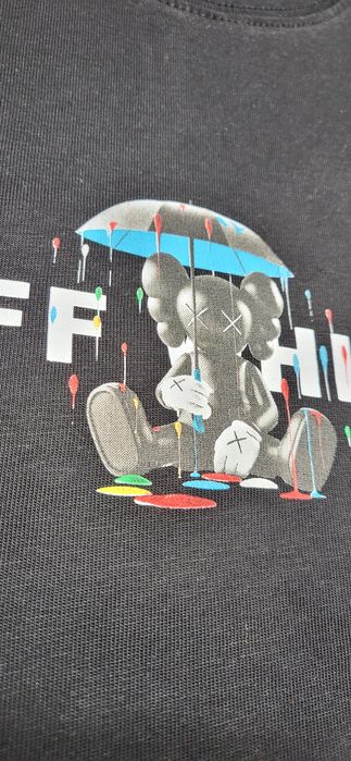 Off white czarna koszulka męska t-shirt bawełna premium parasol M