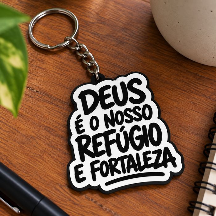 Chaveiro com versículo bíblico