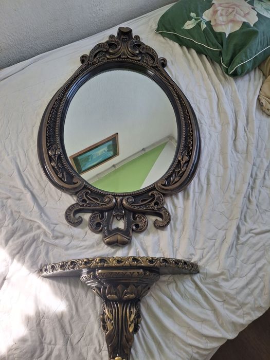 Винтажное зеркало с кронштейном,в стиле ббароко