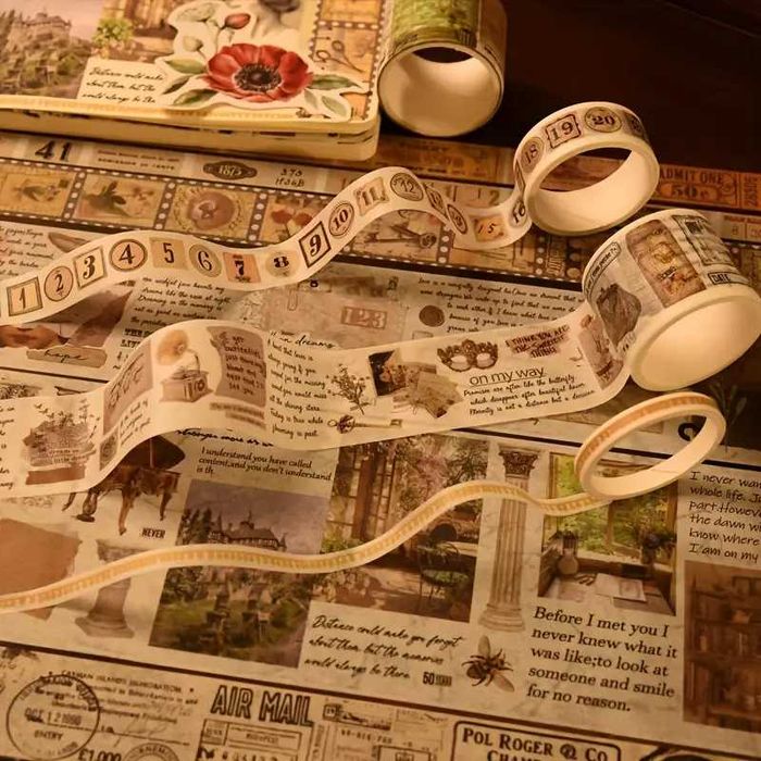 Taśma Washi Waszi dekoracyjna decoupage Zestaw 12szt długość 2m każda